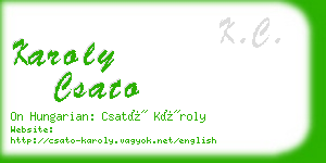 karoly csato business card